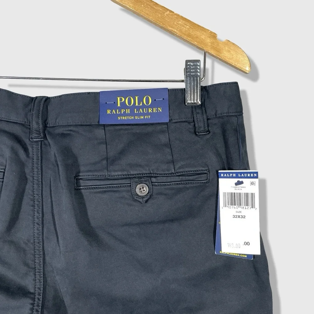 Polo Ralph Lauren Pants Mens32x32 Aviator Navy Chino Slim Fit Stretch Preppy